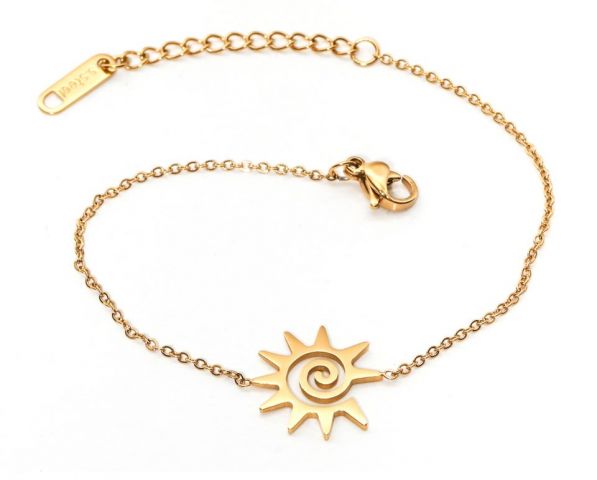 PULSERA ACERO ESPIRAL RAYOS CHAPADO