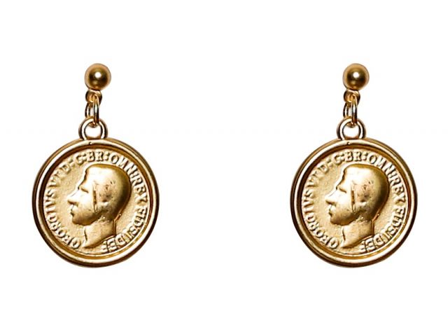 PENDIENTES MONEDA DORADO