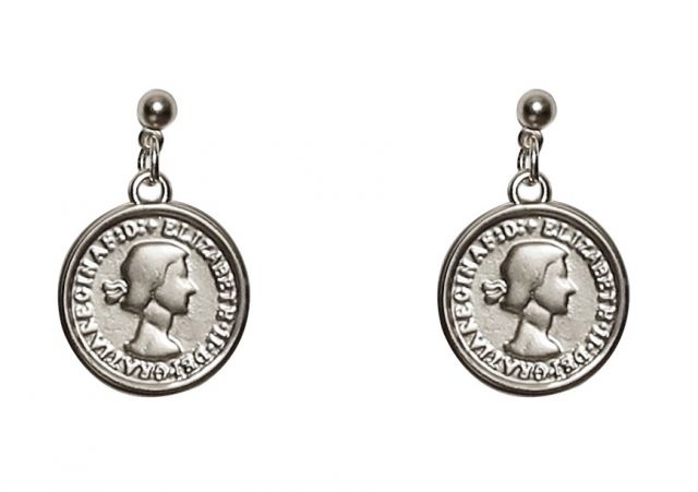 PENDIENTES MONEDA PLATEADO