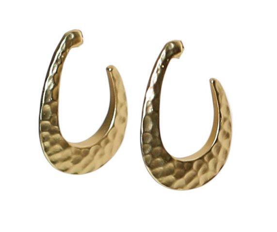 PENDIENTES ARO OVAL PICADO DORADO