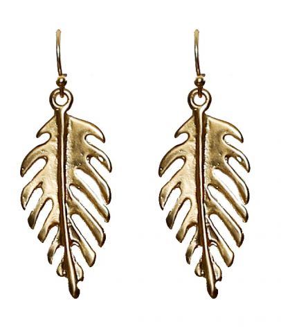 PENDIENTES HOJA COLG. DORADO