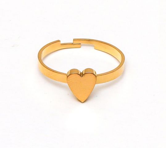 ANILLO ACERO CORAZON CHAPADO