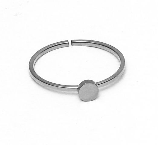 ANILLO ACERO CIRCULO PEQ. BLANCO