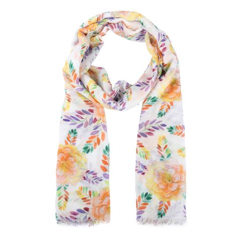 FOULARD FLOR HOJAS UNIENDO AMARILLA