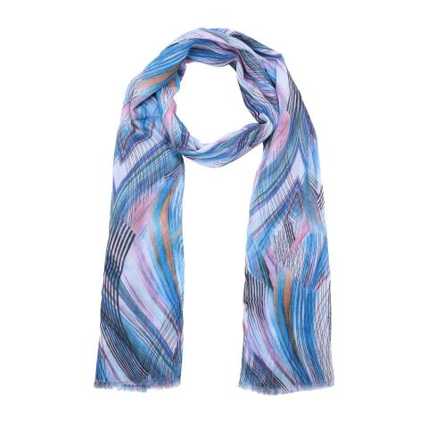 FOULARD DIBUJOS RAYADOS AZUL