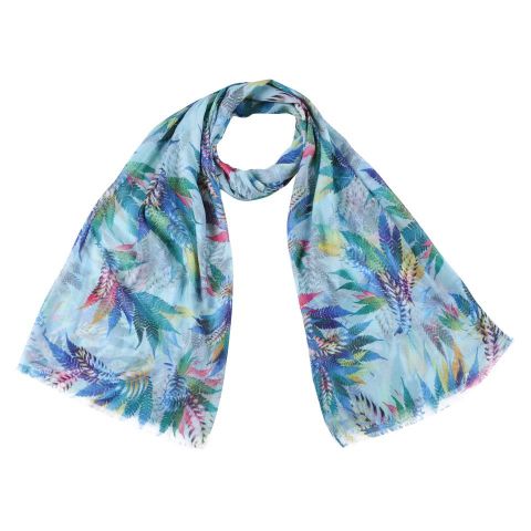 FOULARD HOJAS ACANTO AZUL