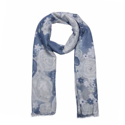 FOULARD ROSAS AZUL