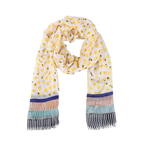 FOULARD LUNARES Y GRECAS EXT AMARILLA