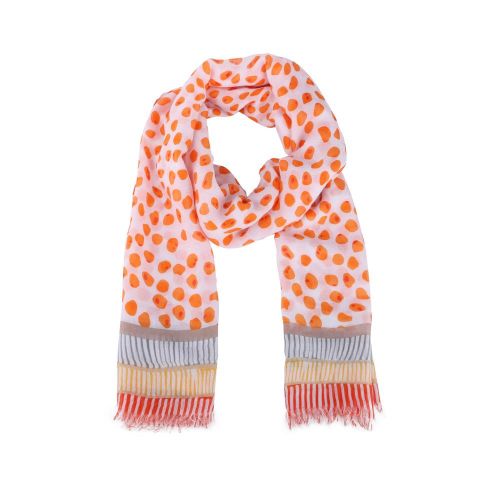 FOULARD LUNARES Y GRECAS EXT NARANJA