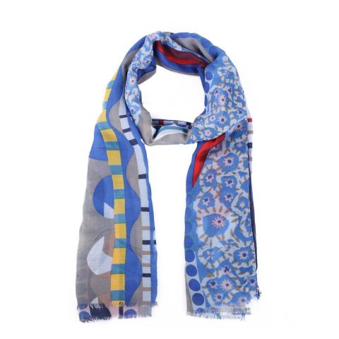 FOULARD CIRCULOS ARTE AZUL