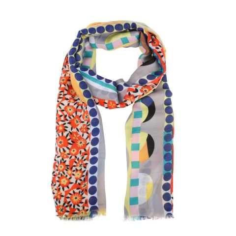 FOULARD CIRCULOS ARTE AMARILLA