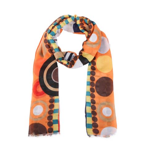 FOULARD CIRCULOS ARTE NARANJA