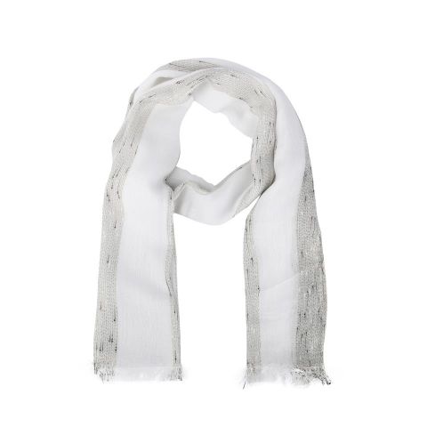 FOULARD LISO RAYAS BRILLO BLANCO