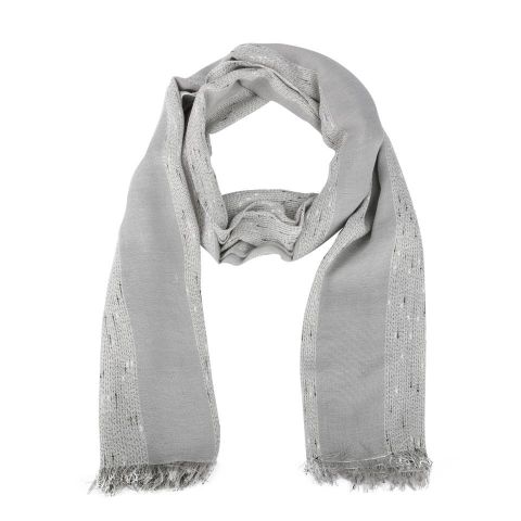 FOULARD LISO RAYAS BRILLO GRIS