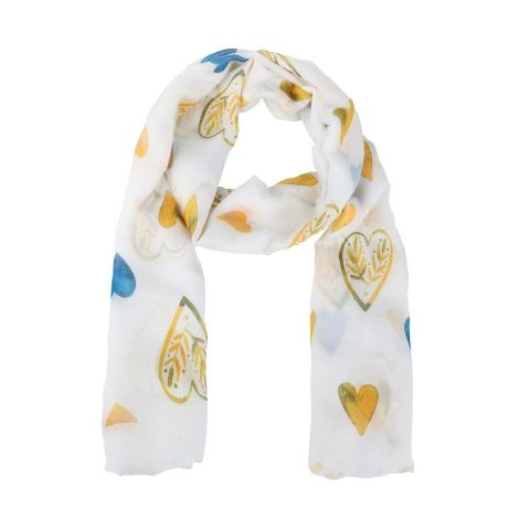 FOULARD DIGITAL CORAZONES CO AMARILLA