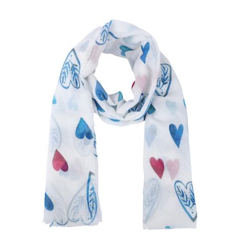 FOULARD DIGITAL CORAZONES CO TURQUESA