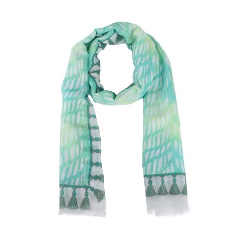 FOULARD DIGITAL POMPONES ALR VERDE