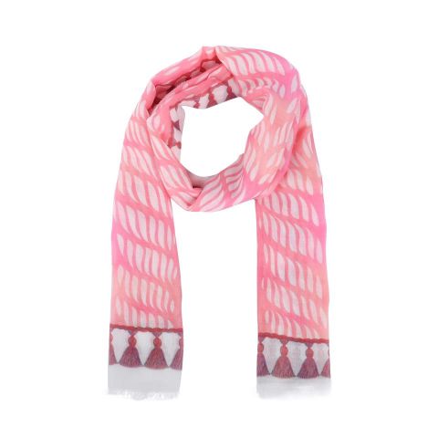 FOULARD DIGITAL POMPONES ALR ROSA