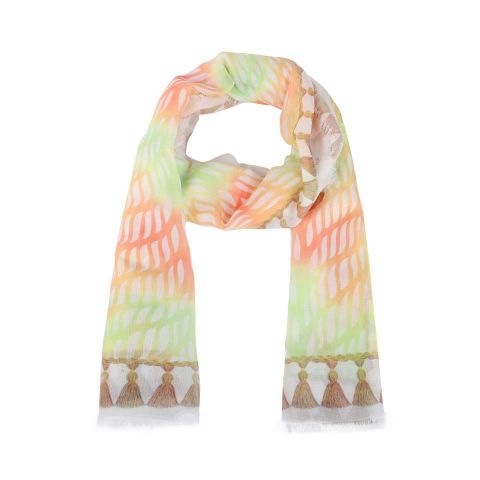 FOULARD DIGITAL POMPONES ALR AMARILLA