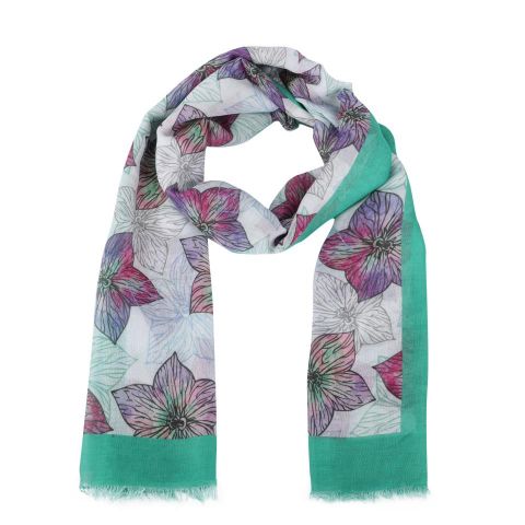 FOULARD DIGITAL FLORES INDEP VERDE