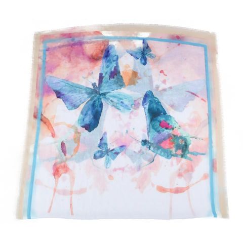 FOULARD  MARIPOSAS GRANDES ROSA