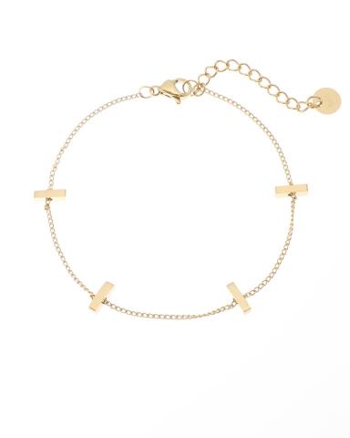 PULSERA ACERO RAYAS BAÑADO ORO