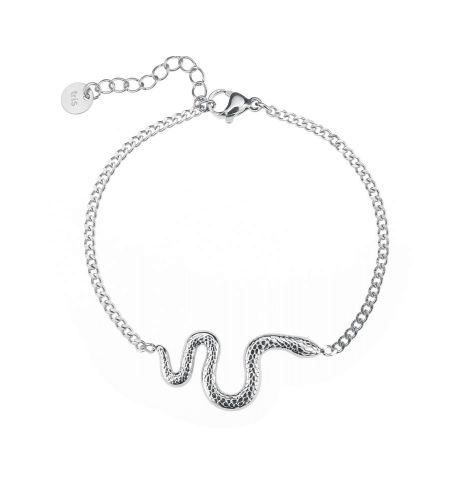 PULSERA ACERO SERPIENTE HORIZ. BLANCO