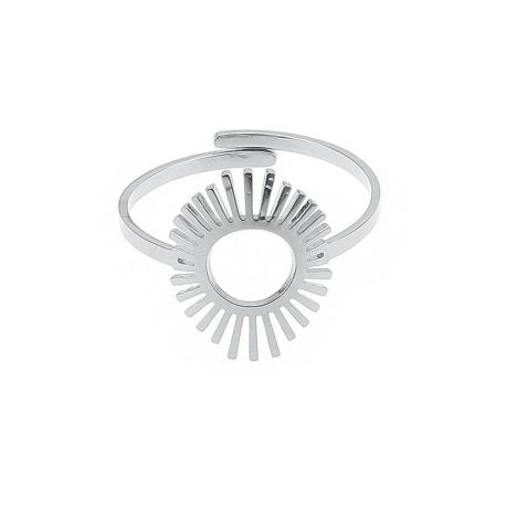 ANILLO ACERO RAYOS HUECO BLANCO