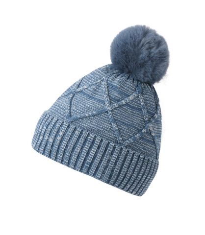 GORRO ROMBO+POMPON AZUL