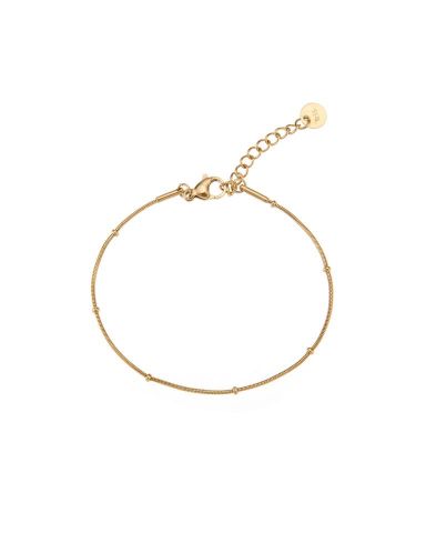 PULSERA ACERO CORDON BOL SALTO DORADO