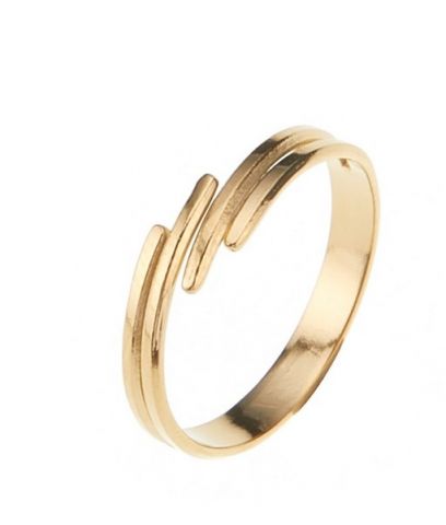 ANILLO ACERO DOBLE OPEN DORADO