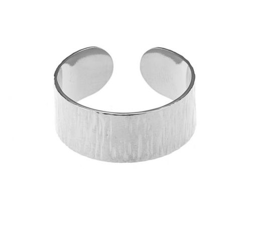 ANILLO ACERO ANCHO LISO BLANCO