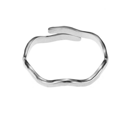 ANILLO ACERO ONDA FINA BLANCO