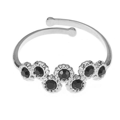 ANILLO ACERO MULTI STONES NEGRO BLANCO