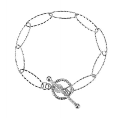 PULSERA ACERO ESLAB ALARG CIERRE DELANT BLANCO