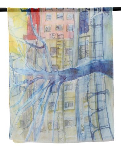 FOULARD PAISAJE CALLE AZUL