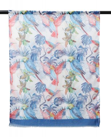 FOULARD PAJAROS AZUL