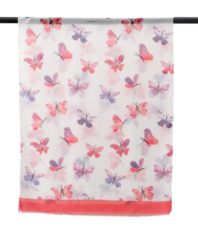 FOULARD MARIPOSAS FRESA