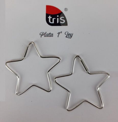 PENDIENTES ARO AG STAR 5 PUNTAS 2,1G