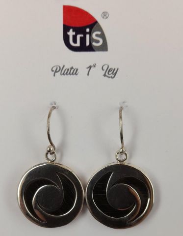 PENDIENTES AG COLG. 2 LUNAS NEGRO 4,2G