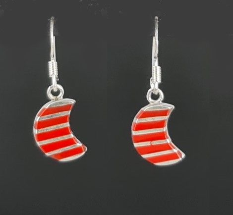 PENDIENTES AG LUNA COLG. RAYAS 2,4G ROJO