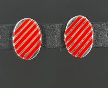 PENDIENTES AG OBAL RAYAS 2,4G ROJO