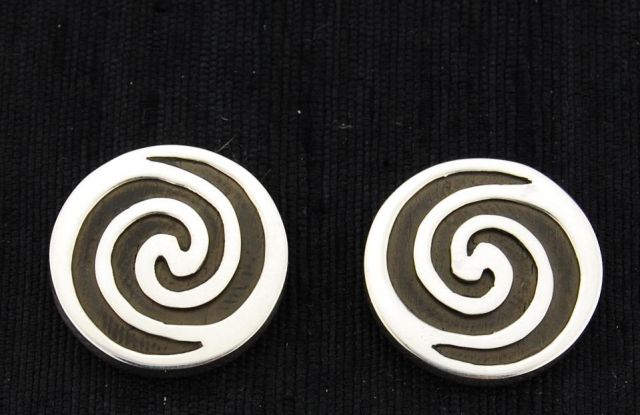 PENDIENTES AG POST NEW ESPIRAL NEGRO 3,3G