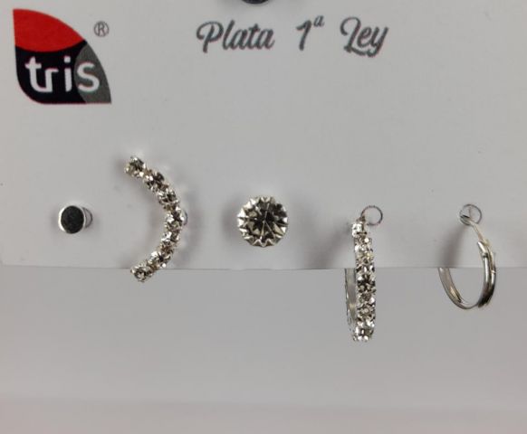 PENDIENTES AG SET 5 BRILLOS ARCO