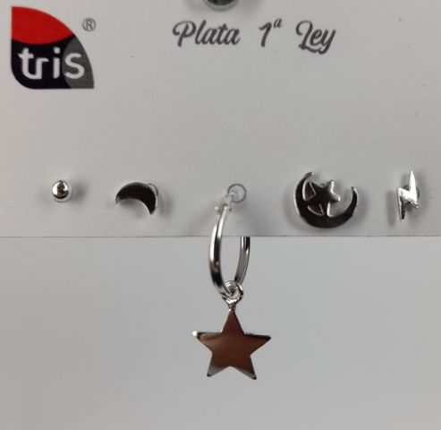 PENDIENTES AG SET 5 ARO ESTRELLA