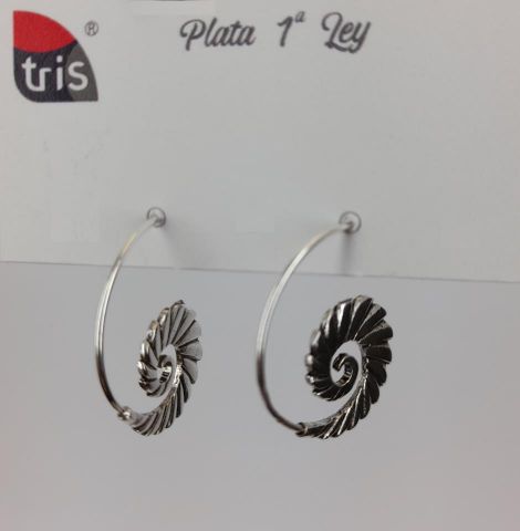 PENDIENTES AG ARO ESPIRAL CARACOLA