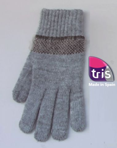 GUANTES SRA. 3 BANDAS GRIS