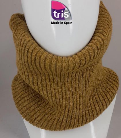 CUELLO TUBO ACANALADO MOSTAZA