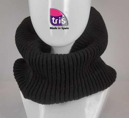 CUELLO TUBO ACANALADO NEGRO