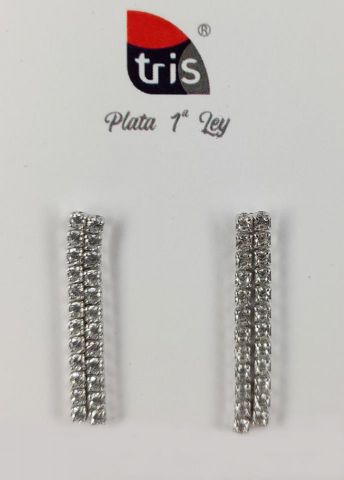 PENDIENTES AG STRASS 2 FILAS TRANSP.